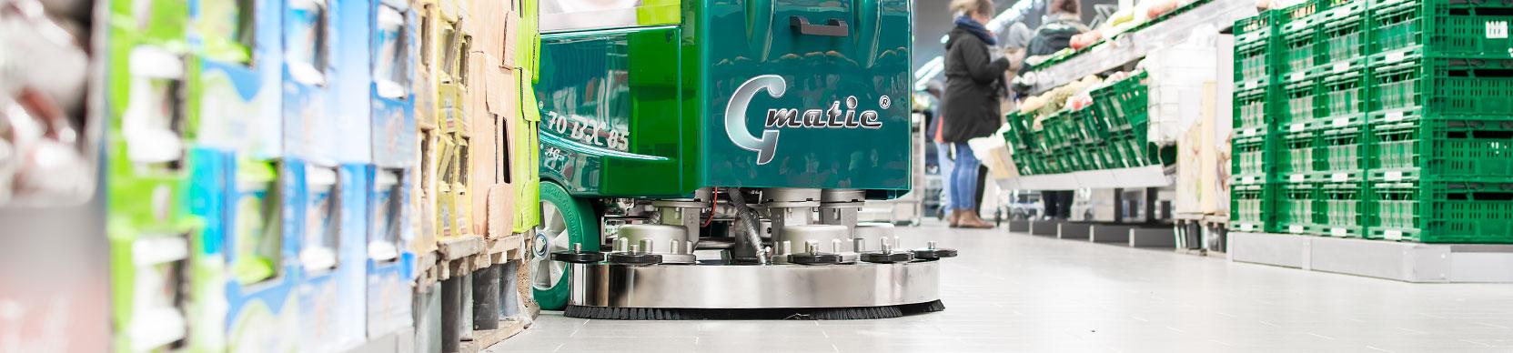 Scheuersaugmaschine Gmatic 80BTXS85 im Supermarkt